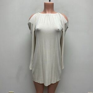 Yana K Womens Nude Cold Shoulder Adjustable Tie Back Ashley Mini Dress One Size